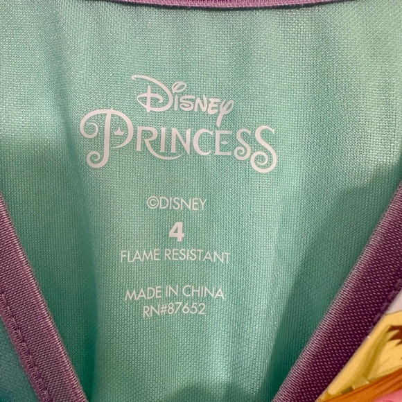 Disney Ariel long nightgown blue purple teal watercolor size 4 child toddler - Picture 4 of 7